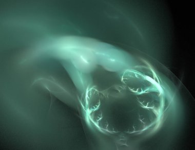 Siyah Renk Üzerine Bir Dijital Fraktal Resmi