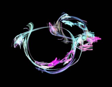 Siyah Renk Üzerine Bir Dijital Fraktal Resmi