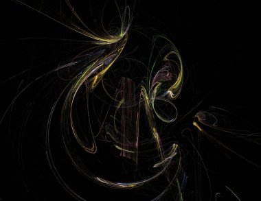 Siyah Renk Üzerine Bir Dijital Fraktal Resmi