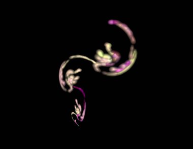 Siyah Renk Üzerine Bir Dijital Fraktal Resmi