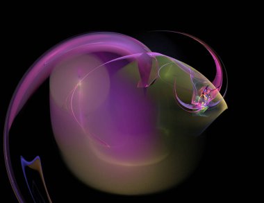 Siyah Renk Üzerine Bir Dijital Fraktal Resmi