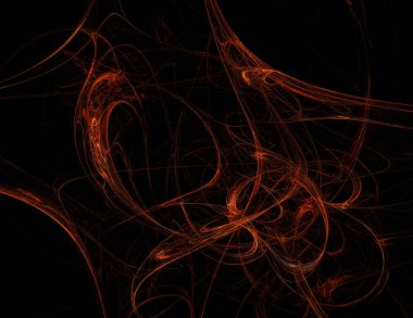 Siyah Renk Üzerine Bir Dijital Fraktal Resmi