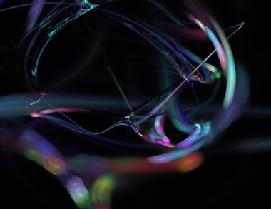 Siyah Renk Üzerine Bir Dijital Fraktal Resmi