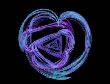 Siyah Renk Üzerine Bir Dijital Fraktal Resmi