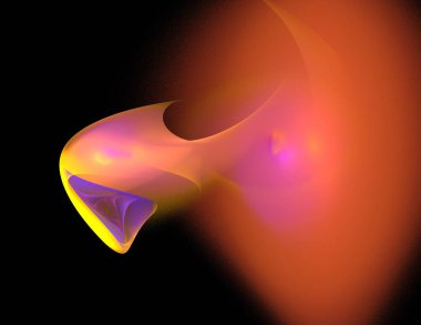 Siyah Renk Üzerine Bir Dijital Fraktal Resmi