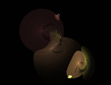 Siyah Renk Üzerine Bir Dijital Fraktal Resmi