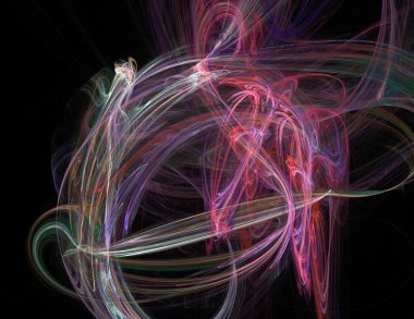 Siyah Renk Üzerine Bir Dijital Fraktal Resmi