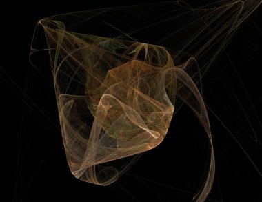 Siyah Renk Üzerine Bir Dijital Fraktal Resmi