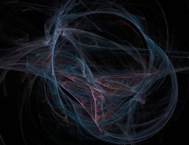 Siyah Renk Üzerine Bir Dijital Fraktal Resmi