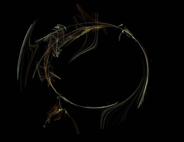 Siyah Renk Üzerine Bir Dijital Fraktal Resmi