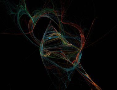 Siyah Renk Üzerine Bir Dijital Fraktal Resmi