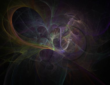 Siyah Renk Üzerine Bir Dijital Fraktal Resmi