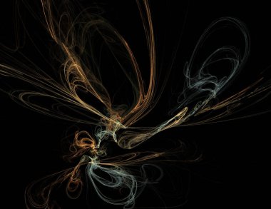 Siyah Renk Üzerine Bir Dijital Fraktal Resmi