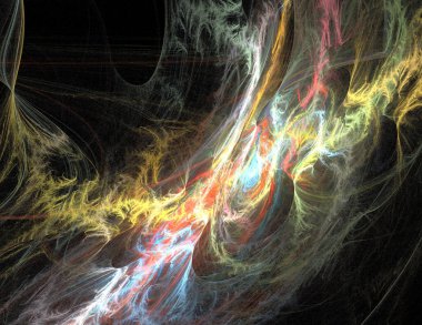 Siyah Renk Üzerine Bir Dijital Fraktal Resmi