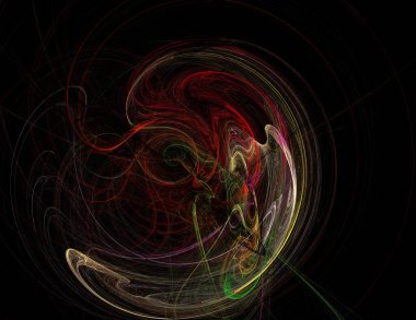 Siyah Renk Üzerine Bir Dijital Fraktal Resmi