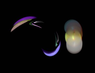 Siyah Renk Üzerine Bir Dijital Fraktal Resmi