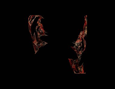 Siyah Renk Üzerine Bir Dijital Fraktal Resmi