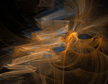 Siyah Renk Üzerine Bir Dijital Fraktal Resmi