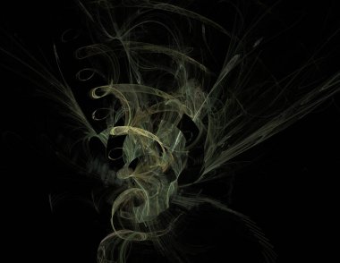 Siyah Renk Üzerine Bir Dijital Fraktal Resmi