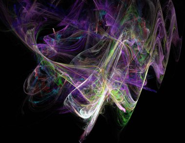 Siyah Renk Üzerine Bir Dijital Fraktal Resmi