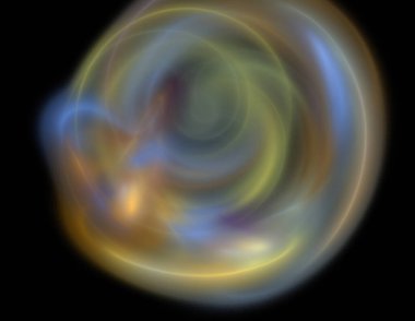 Siyah Renk Üzerine Bir Dijital Fraktal Resmi