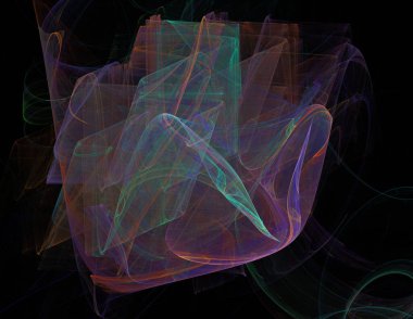 Siyah Renk Üzerine Bir Dijital Fraktal Resmi