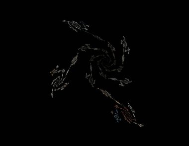 Siyah Renk Üzerine Bir Dijital Fraktal Resmi