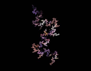 Siyah Renk Üzerine Bir Dijital Fraktal Resmi