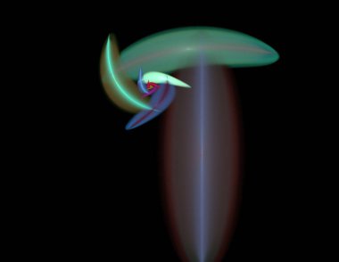 Siyah Renk Üzerine Bir Dijital Fraktal Resmi