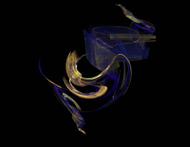 Siyah Renk Üzerine Bir Dijital Fraktal Resmi