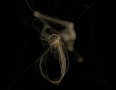 Siyah Renk Üzerine Bir Dijital Fraktal Resmi