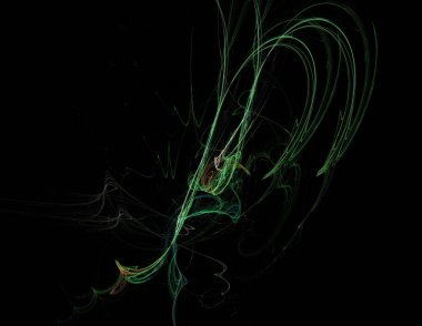 Siyah Renk Üzerine Bir Dijital Fraktal Resmi