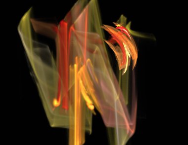 Siyah Renk Üzerine Bir Dijital Fraktal Resmi