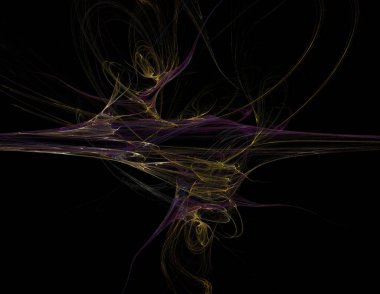 Siyah Renk Üzerine Bir Dijital Fraktal Resmi