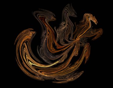 Siyah Renk Üzerine Bir Dijital Fraktal Resmi