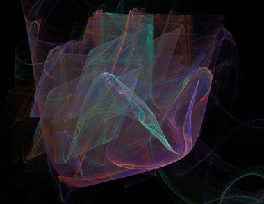 Siyah Renk Üzerine Bir Dijital Fraktal Resmi