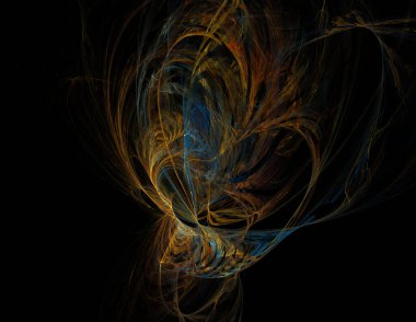 Siyah Renk Üzerine Bir Dijital Fraktal Resmi