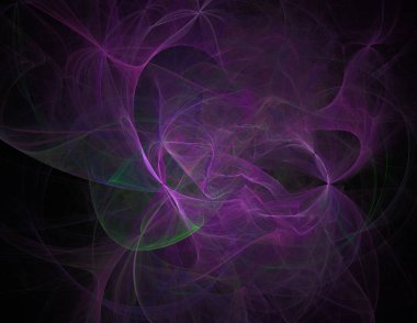 Siyah Renk Üzerine Bir Dijital Fraktal Resmi