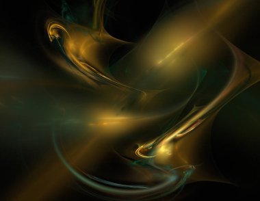 Siyah Renk Üzerine Bir Dijital Fraktal Resmi