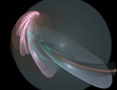 Siyah Renk Üzerine Bir Dijital Fraktal Resmi