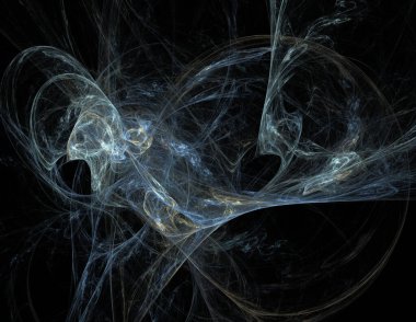 Siyah Renk Üzerine Bir Dijital Fraktal Resmi