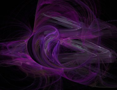 Siyah Renk Üzerine Bir Dijital Fraktal Resmi