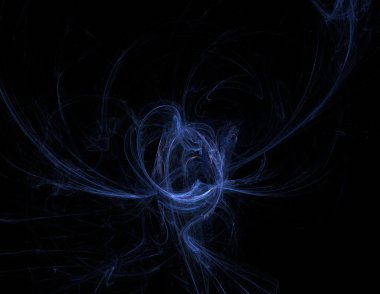 Siyah Renk Üzerine Bir Dijital Fraktal Resmi