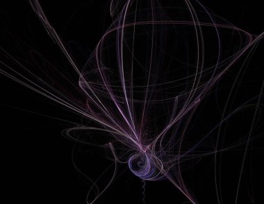 Siyah Renk Üzerine Bir Dijital Fraktal Resmi