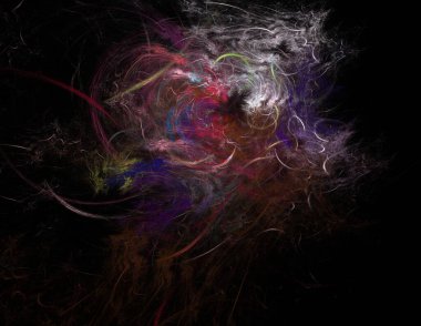 Siyah Renk Üzerine Bir Dijital Fraktal Resmi