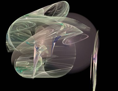 Siyah Renk Üzerine Bir Dijital Fraktal Resmi