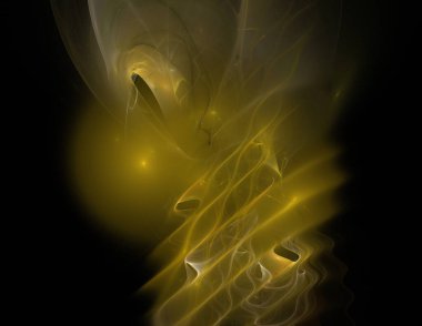 Siyah Renk Üzerine Bir Dijital Fraktal Resmi