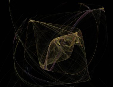 Siyah Renk Üzerine Bir Dijital Fraktal Resmi