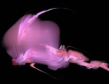 Siyah Renk Üzerine Bir Dijital Fraktal Resmi