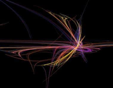 Siyah Renk Üzerine Bir Dijital Fraktal Resmi